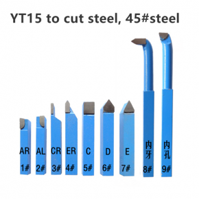 YT15 blade, 9pcs carbide tipped lathe cutting tool set