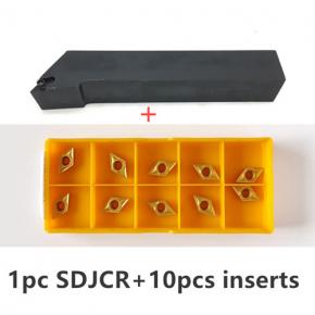 1pc SDJCR cutter+10pcs DCMT070204 inserts